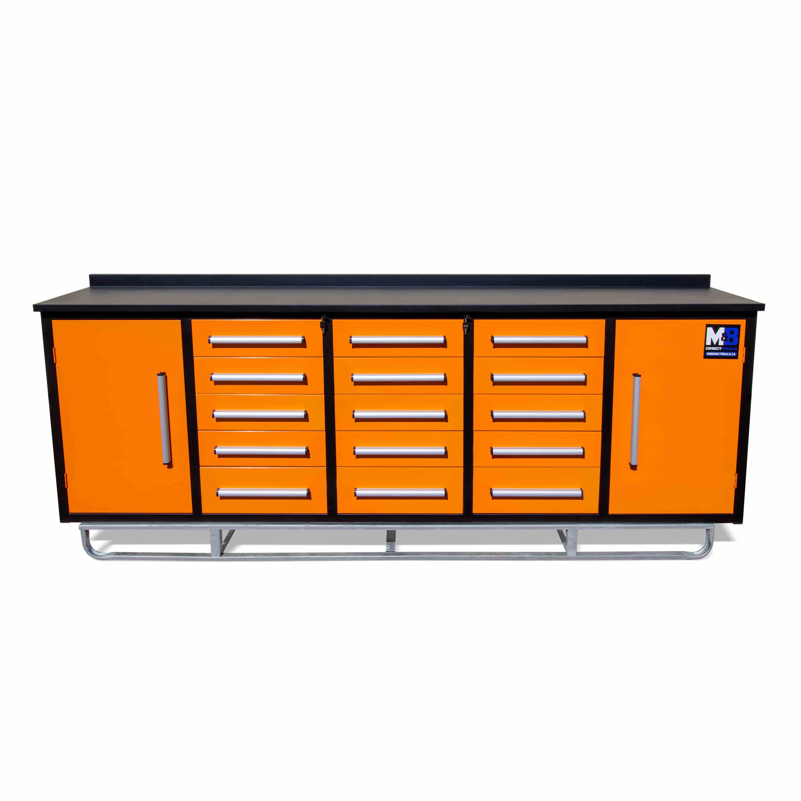 M&B | 10′ WORKBENCH CABINET WITH 15 DRAWERS - Custom Cubes