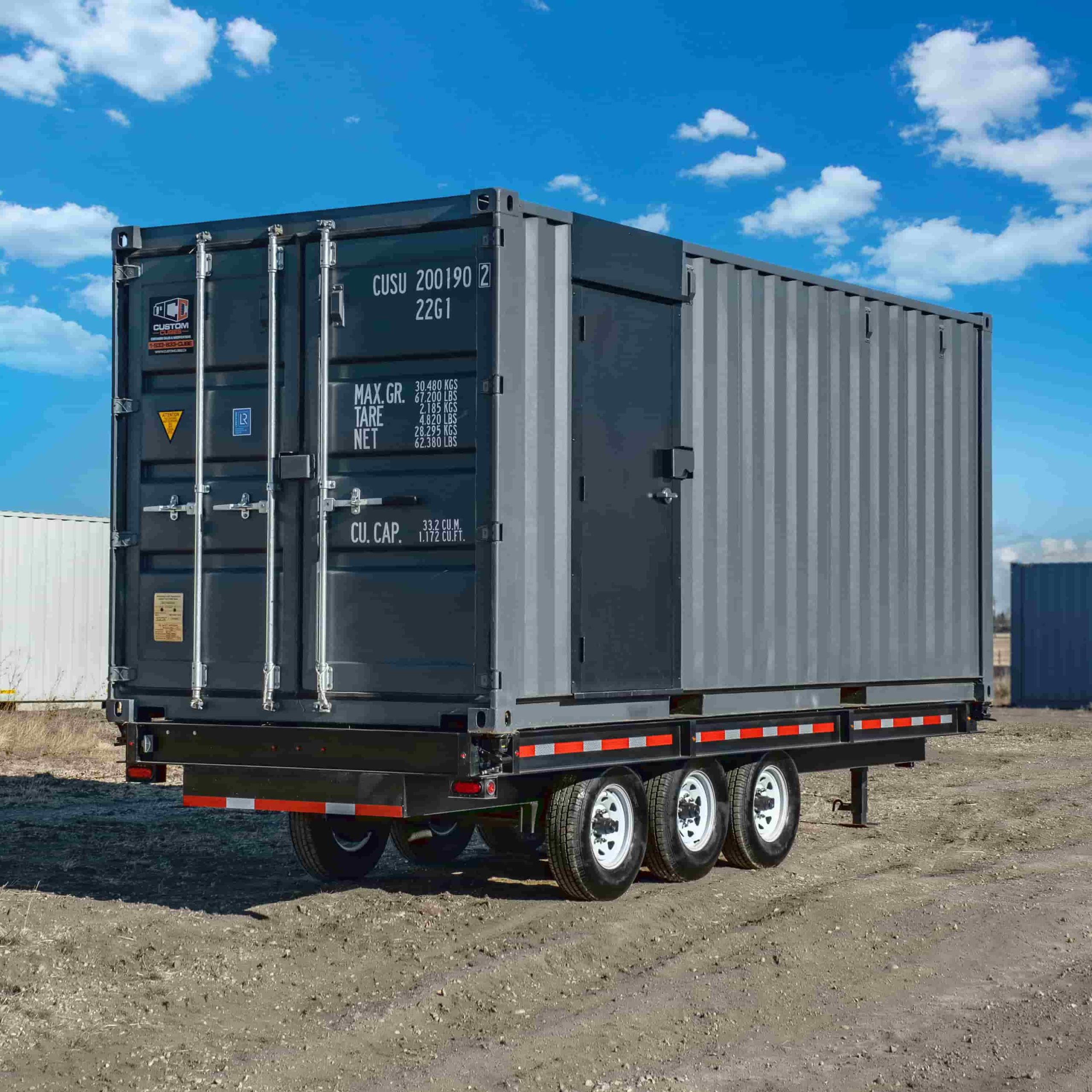 20’ Bumper Pull Container Chassis - Custom Cubes