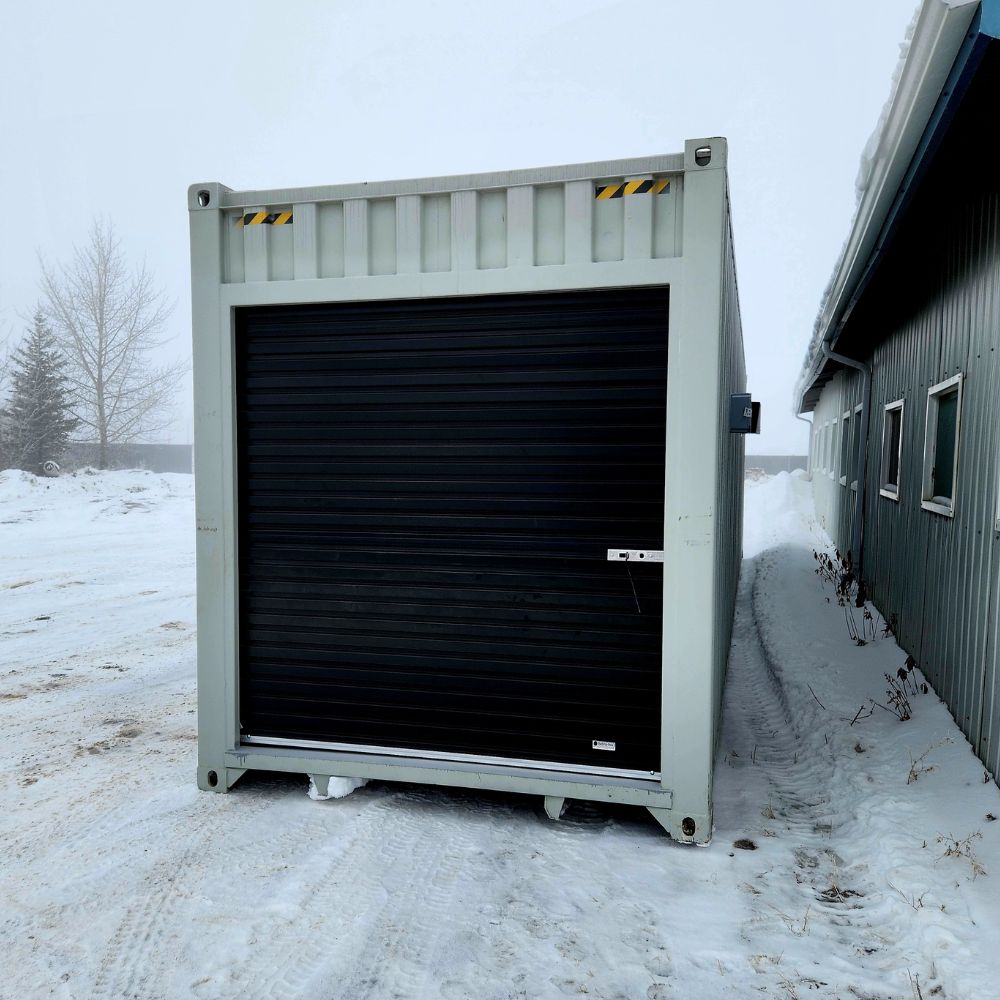 40’HC 1-Trip Container Office with Storage - Custom Cubes