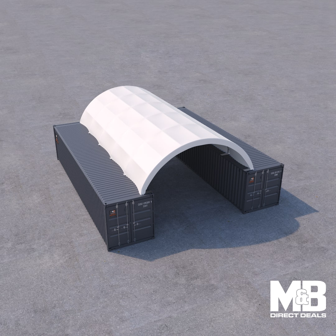 M&B | 20′ x 40′ Fabric Container Shelter - Custom Cubes
