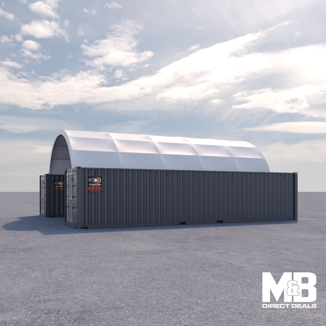 M&B | 20′ x 40′ Fabric Container Shelter - Custom Cubes