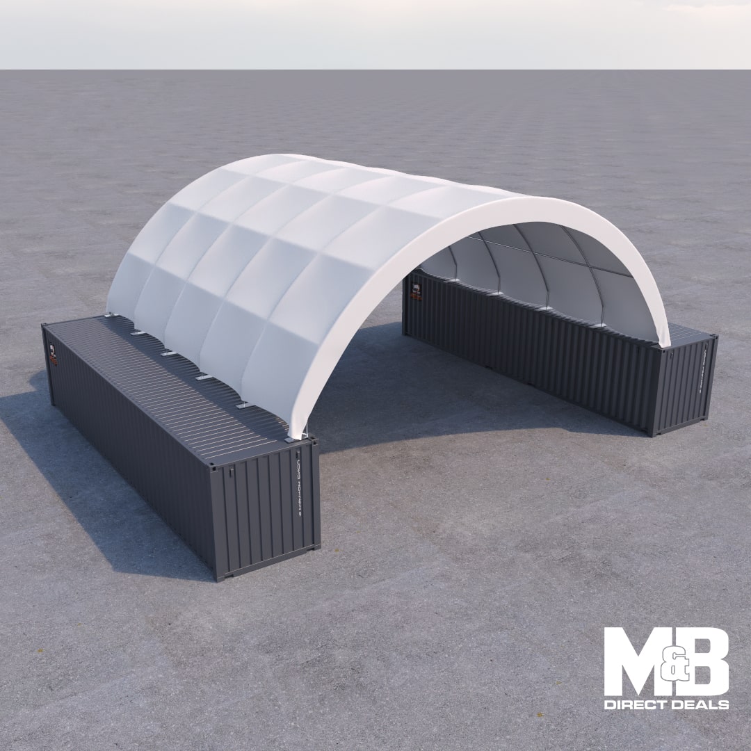 M&B | 40’ x 40’ Fabric Container Shelter - Custom Cubes