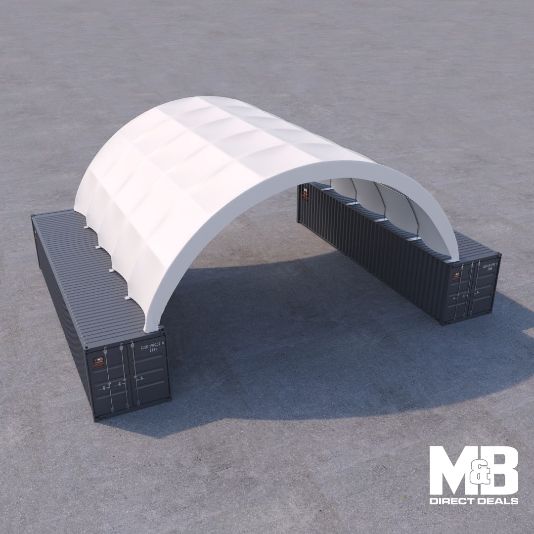 M&B | 40’ x 40’ Fabric Container Shelter - Custom Cubes