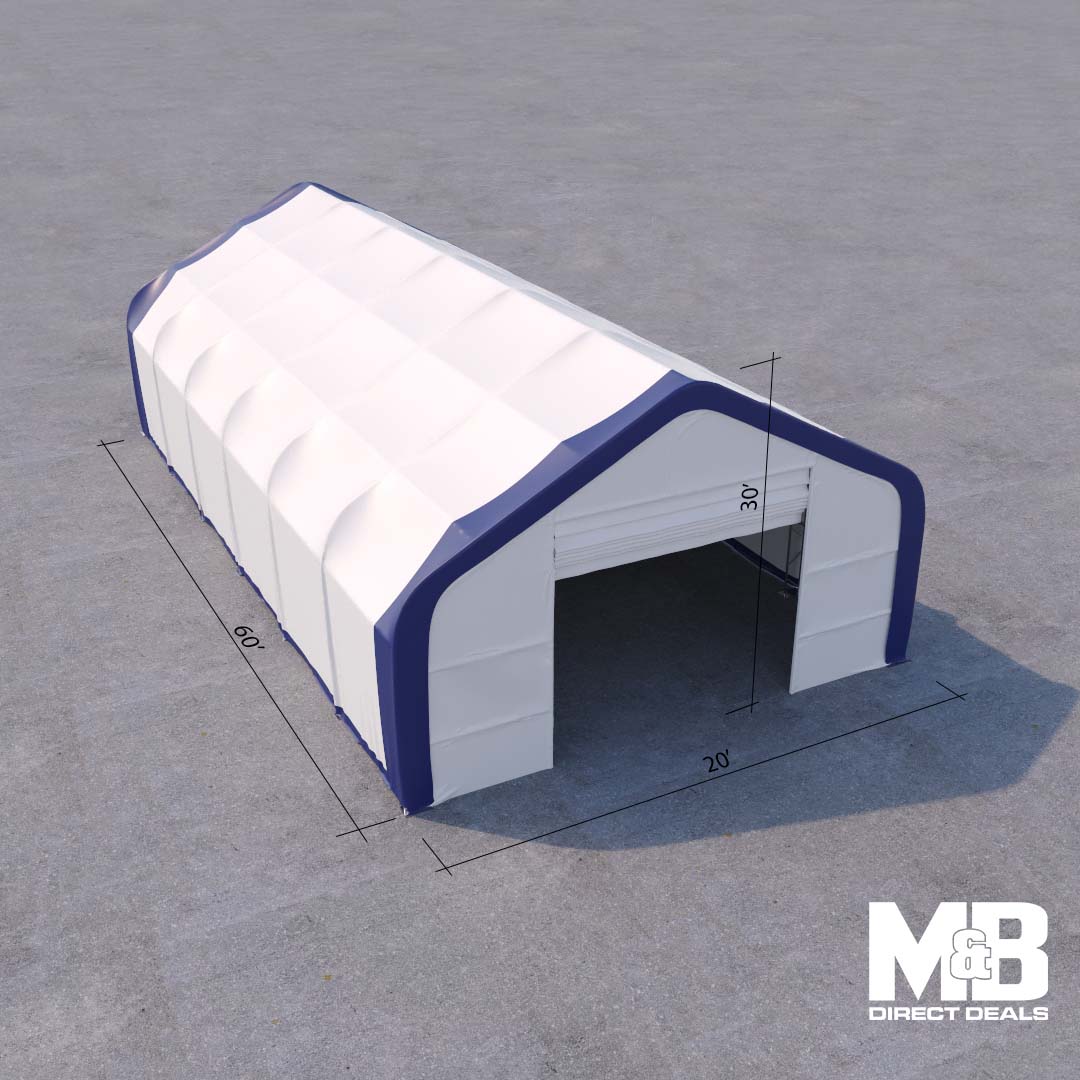 M&B | Dual Truss Storage Shelter: 30′ x 60′ x 20′ - Custom Cubes