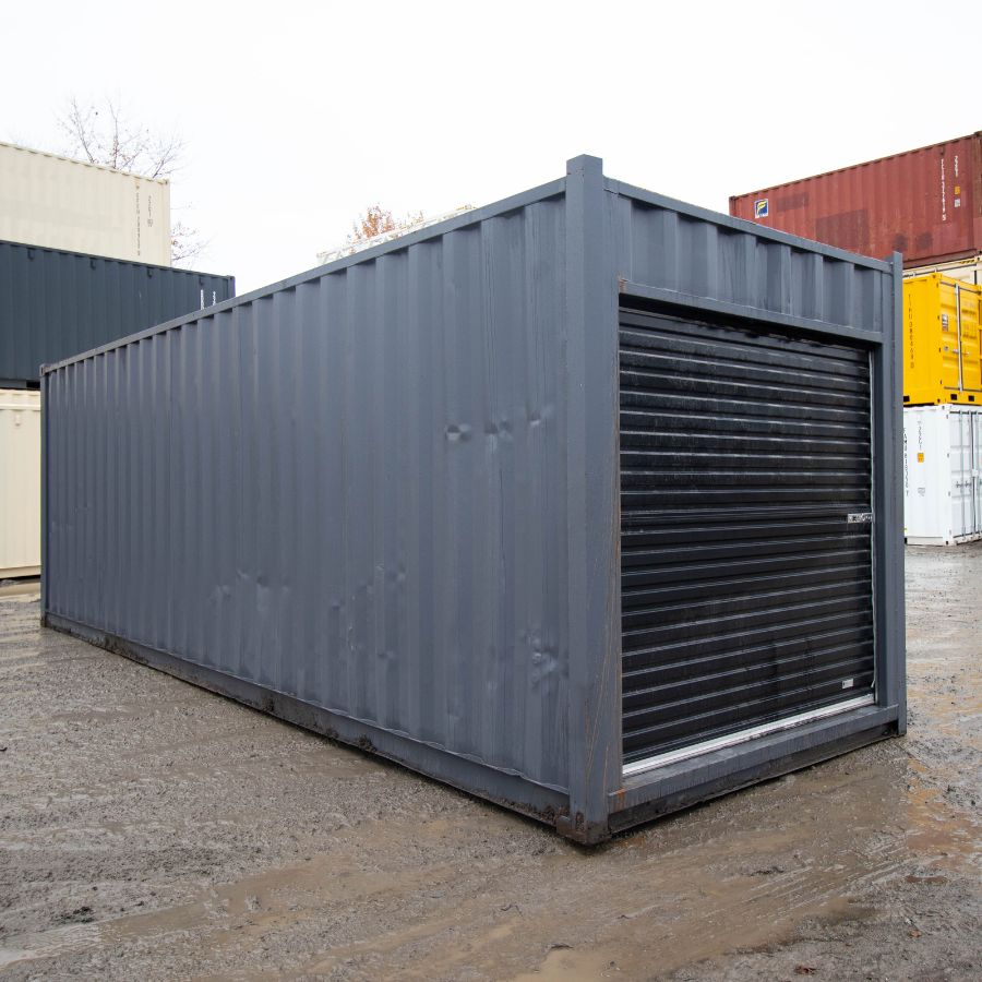 25′ Cut-Down Shipping Container w/Roll-Up Door - Custom Cubes