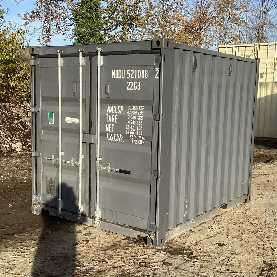 10′ New Cut-Down Shipping Container w/Barn Door - Custom Cubes